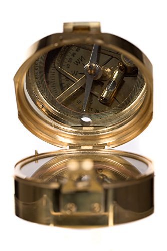 Dekorativer voll Funktionsfähiger großer nautischer Kompass 13021 aus Messing in edler Geschenk Holzbox Nautik Optik, Boot, Schiff, Maritim, Nostalgie von Birendy