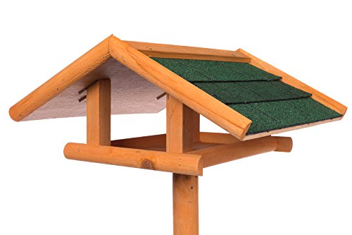 Edles Vogelhaus Zedernholz 3024 mit Ständer Massivholz 120 cm hoch und mit Schindeldach gedeckt Futterkrippe Futterspender Futterhaus Edles Vogelhaus Zedernholz 3024 mit Ständer Massivholz 120 cm hoch und mit Schindeldach gedeckt Futterkrippe Futterspender Futterhaus von Birendy