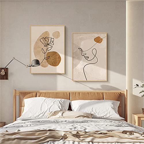 Sarah Duke 2er Abstrakt Beige Poster Set, Abstrakt Leinwandbilder Aesthetic Wandbilder, Ohne Rahmen Wandbilder, Boho Wanddeko für Wohnzimmer Schlafzimmer (30x40cm) von Sarah Duke