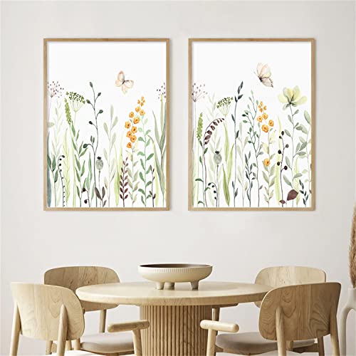 Sarah Duke 2er Poster Set, Abstrakt Blumen Wandbilder Aesthetic Bilder Leinwandbilder, Ohne Rahmen Wandbilder, Boho Deko Wandposter Bilder Wohnzimmer Schlafzimmer (B,30x40cm) von Sarah Duke