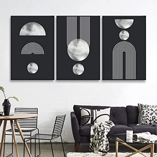 Sarah Duke 3 teiliges Premium Poster Set Bilder Wohnzimmer Modern Wandbilder Aesthetic Line Schwarz Weiß Bilder OHNE Rahmen Leinwandbilder Schlafzimmer Decor (21x30 cm) von Sarah Duke