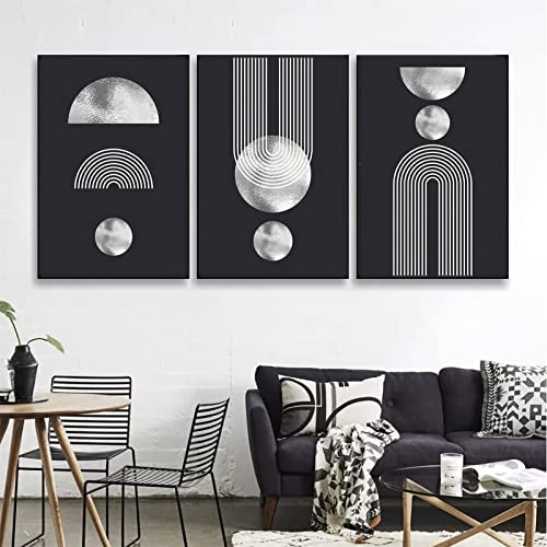 Sarah Duke 3 teiliges Premium Poster Set Bilder Wohnzimmer Modern Wandbilder Aesthetic Line Schwarz Weiß Bilder OHNE Rahmen Leinwandbilder Schlafzimmer Decor (50x70 cm) von Sarah Duke