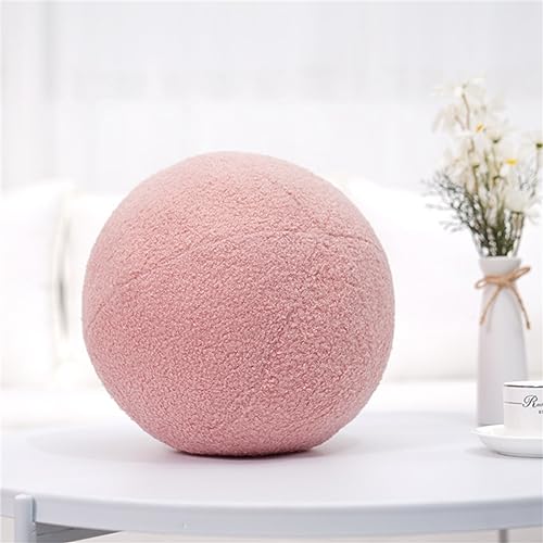 Sarah Duke 3D Runde Kissen Plüsch Ball Dekokissen Rundes Ballkissen Plüsch Zierkissen Dekokissen Asthetik Kissen für Wohnzimmer Schlafzimmer (Rosa) von Sarah Duke