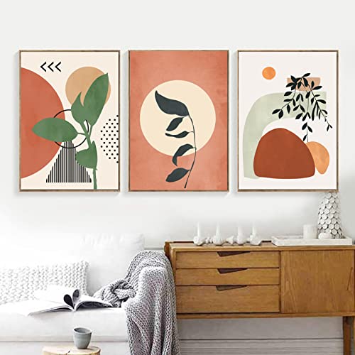 Sarah Duke 3er Design Poster Set, Boho Abstrakt Pflanze Blumen Leinwand Bilder, Wandbilder, Leinwand Kunstposter Wanddeko für Wohnzimmer Schlafzimmer (50x70cm) von Sarah Duke
