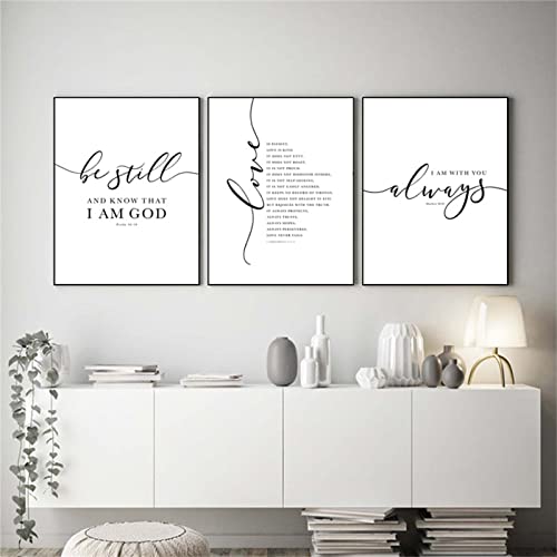 Sarah Duke 3er Poster Set, Schwarz Weiß Bilder Modern Text Wandbilder Bilder, Premium Leinwandbilder Ohne Rahmen Kunstdrucke Poster Wohnzimmer Schlafzimmer Dekor (40 x 50 cm) von Sarah Duke