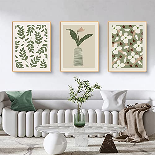 Sarah Duke 3er Poster Set Vintage, Abstrakt Pflanzen Blumen Wandbilder Kunstposter, Ohne Rahmen Print Leinwandbilder Wanddeko Wohnzimmer (50 x 70 cm) von Sarah Duke
