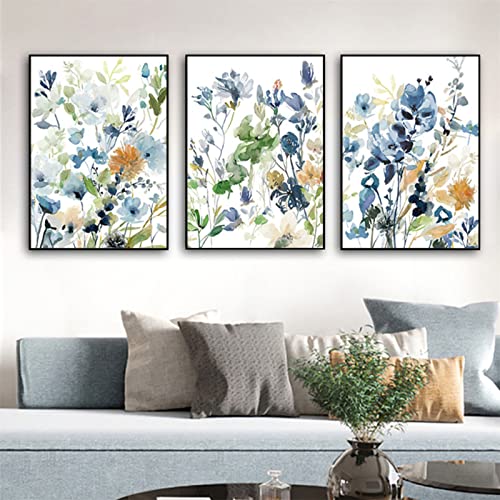 Sarah Duke 3er Poster Set Wohnzimmer, Aquarell Blumen Wandbilder Leinwandposter, Ohne Rahmen Wandkunst Bilder, Modern Kunstposter für Schlafzimmer Wanddeko (40 x 50 cm) von Sarah Duke