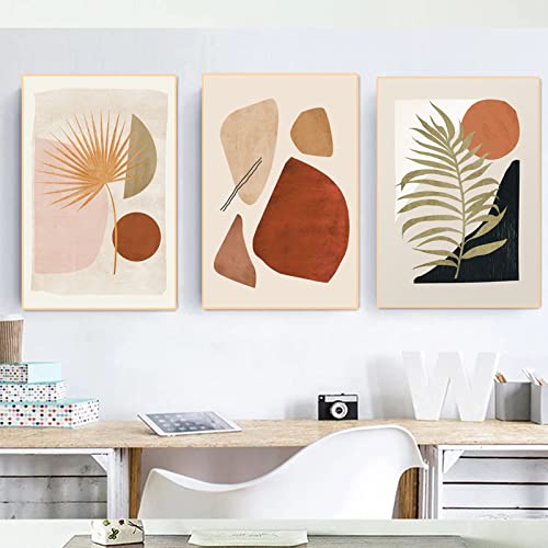 Sarah Duke 3er Poster Sets, Boho Abstrakt Pflanze Leinwand Bilder, OHNE Rahmen Moderne Leinwandbilder, Kunstposter Home Deko für Schlafzimmer und Wohnzimmer (50x70cm) von Sarah Duke