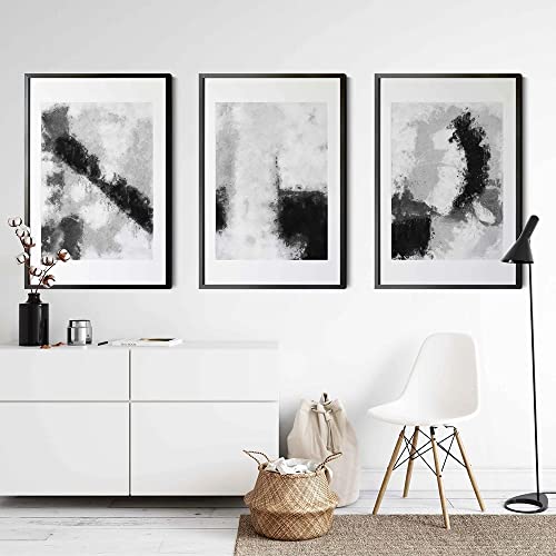 Sarah Duke 3er Premium Poster Set, Abstrakt Wandbilder Wohnzimmer Bilder Schwarz Aesthetic Bilder Set, Modern Bilder Set Kunstdrucke Wandposter, Ohne Rahmen (30x40cm) von Sarah Duke