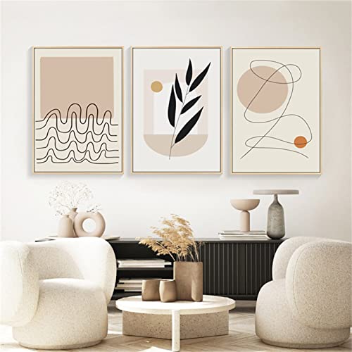 Sarah Duke 3er Premium Poster Set, Aesthetic Wandbilder Beige Leinwandbilder Ohne Rahmen, Moderne Bilder, Boho Deko Wanddeko für Wohnzimmer Schlafzimmer (30x40cm) von Sarah Duke