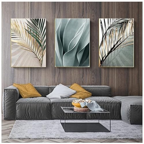 Sarah Duke 3er Set Premium Poster, botanische grüne Pflanzen Bilder Wohnzimmer Deko Schlafzimmer, Ohne Rahmen Wandbilder, Modern Leinwandbild Wanddeko (50x70cm) von Sarah Duke