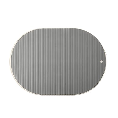 Sarah Duke 4er Oval Tischsets Abwischbar Silikon Platzset Wasserdicht Platzdeckchen Abwaschbar Platzset Platzdeckchen Platzset für Hause Küche Restaurant (Hellgrau) von Sarah Duke