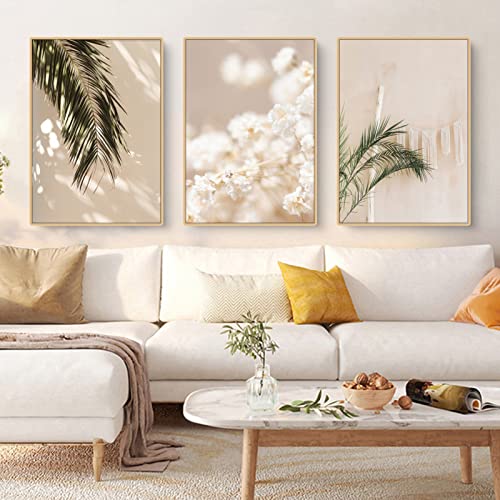 Sarah Duke Beige Wandbilder 3er Poster Set Moderne Wandbilder Boho Bild Wohnzimmer Poster Vintage Leinwandbilder Wandposter Ohne Rahmen (30x40 cm) von Sarah Duke