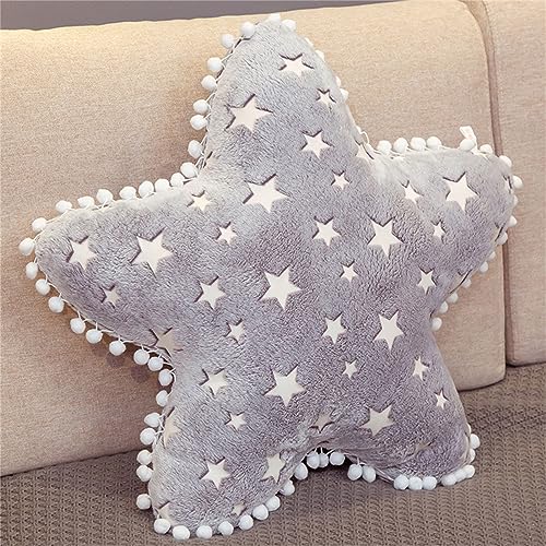 Sarah Duke Kuschelkissen Kinder Wolken Stern Mond Kissen Plüschkissen Weiches Flauschiges Kopfkissen Leuchtende Kissen 40cm Pillow Zierkissen Sofakissen für Kinderzimmer Decor (Stern) von Sarah Duke