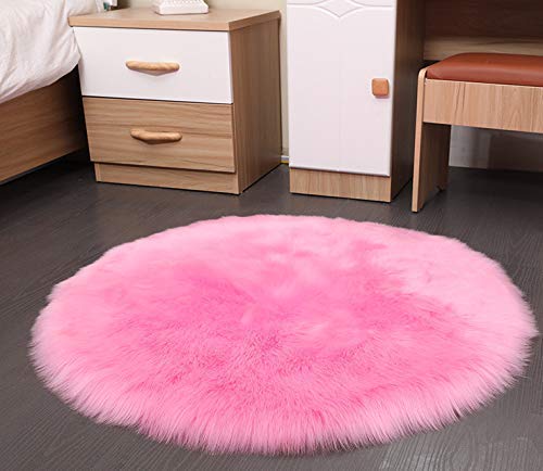 Sarah Duke Lammfell Schaffell Teppich Kunstfell Dekofell in Super weich Lammfellimitat Teppich Longhair Fell Optik Nachahmung Wolle Bettvorleger Sofa Matte (30 x 30cm,Pink) von Sarah Duke