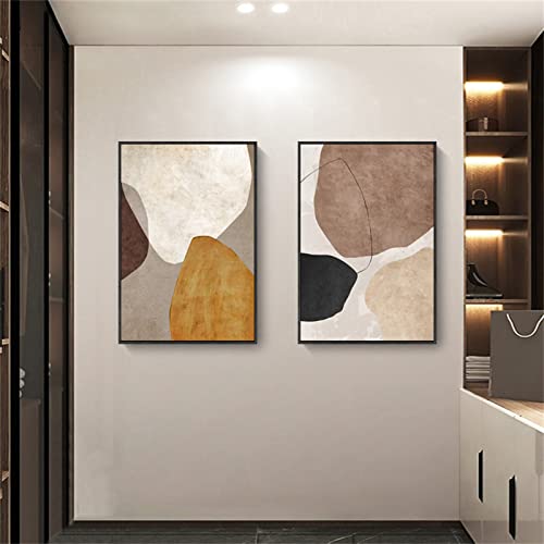 Sarah Duke Poster Set Vintage, 2er Set Abstrakt Geometrie Leinwand Wandbilder Kunstposter, Ohne Rahmen Wanddeko Bilder, Stilvolle Poster Wohnzimmer (50 x 70 cm) von Sarah Duke