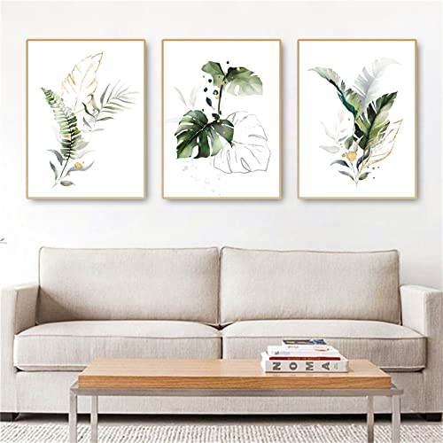 Sarah Duke Premium Poster Set Natur, 3er Set Pflanzen Wandbilder, Ohne Rahmen Nordic Kunstposter, Modern Leinwand Bilder Art Deko für Schlafzimmer Wohnzimmer (21 x 30 cm) von Sarah Duke