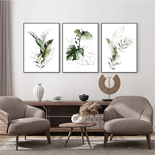 Sarah Duke Premium Poster Set Natur, 3er Set Pflanzen Wandbilder, Ohne Rahmen Nordic Kunstposter, Modern Leinwand Bilder Art Deko für Schlafzimmer Wohnzimmer (30 x 40 cm) von Sarah Duke