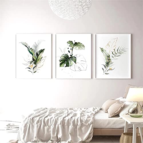 Sarah Duke Premium Poster Set Natur, 3er Set Pflanzen Wandbilder, Ohne Rahmen Nordic Kunstposter, Modern Leinwand Bilder Art Deko für Schlafzimmer Wohnzimmer (40 x 50 cm) von Sarah Duke