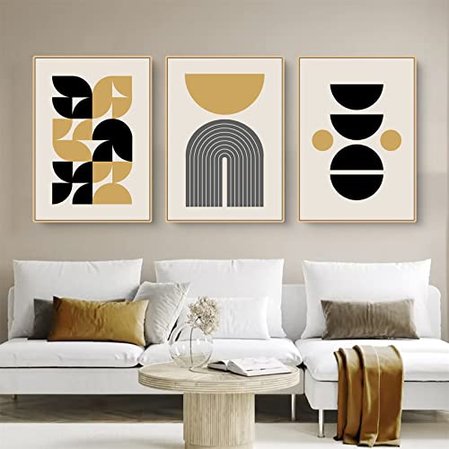 Sarah Duke Wandbilder Modern Poster 3er Set, Geometrie Aesthetic Wohnzimmer Deko Bilder, Stilvolle Einfachheit Wanddeko Leinwandbilder, Ohne Rahmen (50 x 70 cm) von Sarah Duke