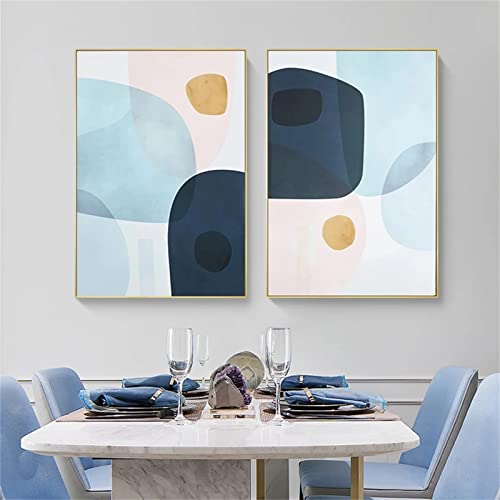 Sarah Duke Wandbilder Poster 2er Set, Abstrakt Geometrie Kunstdruck Poster Wohnzimmer, Stilvolle Einfachheit Wanddeko Bilder Leinwand, Ohne Rahmen (50 x 70 cm) von Sarah Duke
