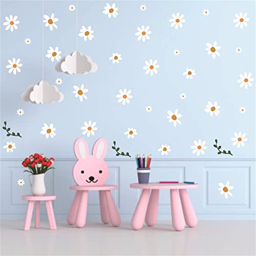 Sarah Duke Wandsticker Kinderzimmer, Weiß Gänseblümchen Selbstklebend Wandtattoo, Kinder Aufkleber Wand, DIY Wandaufkleber für Mädchen und Jungen von Sarah Duke