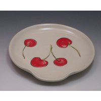Keramik Löffelablage/Aus Porzellan, Kirschmuster, Handgetöpfert Und Handbemalt Keramik Löffelablage/Aus Porzellan, Kirschmuster, Handgetöpfert Und Handbemalt von SarahBak