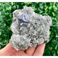 Atemberaubender Galena Auf Quarz Mit Chlorit Aus Bulgarien , Grüner Kristall Bergkristall Mineral Edelstein Geschenk Stein Sammlung N5186 von SarahCornerM