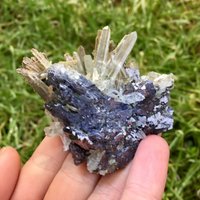 Glänzender Galena Mit Tranesparentquarz Und Calcit Aus Madan , Bulgarien Naturkristall Mineral Seltene Cluster N6488 von SarahCornerM