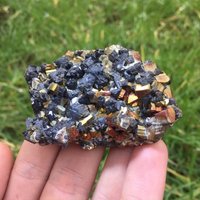 Pyrite Mit Hämatit Bedeckt Auf Sphaleite Von Borieva Mine, Madan, Bulgarien, Sammlung, Geschenk, Juwel, Stein, N6462 von SarahCornerM