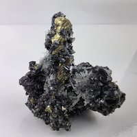 Seltene Morphologie Chalkopyrit | Stick Mit Skelettal Galenit, Sphalerit Und Nadelquarz Aus Der Mine Vom 9.september, Madan, Bulgarien, N4979 von SarahCornerM
