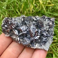 Spektakulärer Galenit Spinell Zwilling Auf Klarem Quarz - Krushev Dol Mine Madan, Bulgarien, Seltene Morphologie, Natürlicher Kristall, Mineral von SarahCornerM