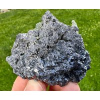 Spiegel Galena Spinell Law Twin Mit Quarz Und Chlorit Aus Der Borieva-Mine, Madan, Bulgarien, Kristall, Mineral, Sammlung, Natürlich, N0692 von SarahCornerM