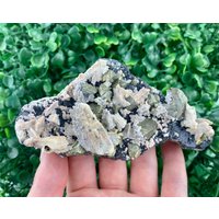 Erstaunlicher Chalkopyrit Und Calcit Auf Sphalerit Aus Bulgarien, Kristall, Goldkristall, Mineral, Sammlung, N5187 von SarahCornerM