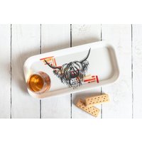 Highland Coo Serviertablett Highland Coo Serviertablett von SarahLeaskStudio