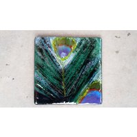 Akzent Fliese, Handgemachte Pfauenfeder Fused Glaskunst von SarahMillerGlass