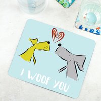 I Woof You Melamine Platzset - Lustige Hunde Hundeliebhaber Geschenk Lustiges Happy Bright Placemat Love von SarahWestwood