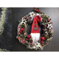 Advent 45cm Türkranz Mit 20Er Led Türdeko Türschmuck Weihnachten Weidenkranz Wichtel von SarahsFlowerStudio
