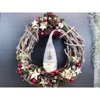 Advent Türkranz Türdeko Türschmuck Weihnachten Weidenkranz Wichtel 40cm von SarahsFlowerStudio