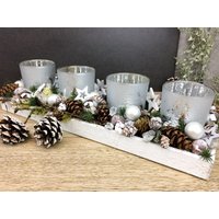 Adventskranz Adventskalender Modern Länglich Gläser Tablett in Zwei Verschiedenen Größen L Und Xl Adventskranz Adventskalender Modern Länglich Gläser Tablett in Zwei Verschiedenen Größen L Und Xl von SarahsFlowerStudio