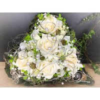 Grabgesteck Grabschmuck Herz Grabdekoration Allerheiligen Rose von SarahsFlowerStudio