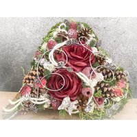 Grabgesteck Grabschmuck Herz Wunschgröße Grabdekoration Allerheiligen Wachs Rose von SarahsFlowerStudio