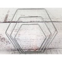 Hexagon Sechseck Metallring Ring Bastelring Basteln Metallhexagon Traumfänger Makramee Trockenblumen von SarahsFlowerStudio