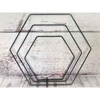 Hexagon Sechseck Metallring Ring Bastelring Basteln Metallhexagon Traumfänger Makramee Trockenblumen von SarahsFlowerStudio