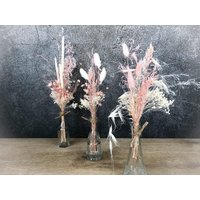 Tischdeko 3Er Set Blumen Tischgesteck Strauß Gläser Flasche Gräser Trockenblumen Trockenmaterial Natur Natürlich Dried Bouquet Flowers von SarahsFlowerStudio