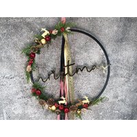 Türkranz Kranz Christmas Advent Modern Ring Fenster Fensterschmuck Fensterdeko Deko Weihnachten Zapfen Wachszapfen von SarahsFlowerStudio