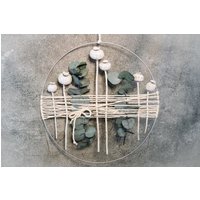 Türkranz Kranz Ring Gräser Wandkranz Trockenblumen Natur Natürlich Hoop Fensterdeko von SarahsFlowerStudio