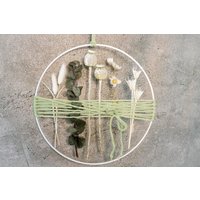 Türkranz Kranz Ring Gräser Wandkranz Trockenblumen Natur Natürlich Hoop Fensterdeko von SarahsFlowerStudio