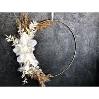 Türkranz Kranz Ring Pampasgräser Pampasgras Gräser Wandkranz Trockenblumen Natur Natürlich Hoop Herbst Herbstlich von SarahsFlowerStudio