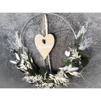 Türkranz Welcome Herz Kranz Ring Eukalyptus Gräser Wandkranz Trockenblumen Natur Natürlich Hoop Herbst Herbstlich von SarahsFlowerStudio
